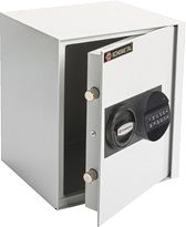 Sejf domowy Koliber 35 zamykany zamkiem elektronicznym. Wysokość i szerokość wewnętrzna na dokumenty A4.