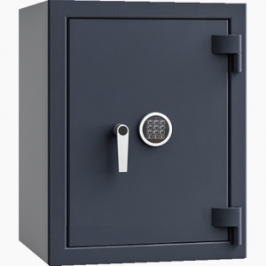 Sejf Save4ever model 419102.12. Klasa antywłamaniowa III, klasa odporności ogniowej LFS 30. Grafitowy, zamykany zamkiem elektronicznym. 
