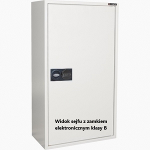 Widok sejfu z zamkiem elektronicznym klasy B.